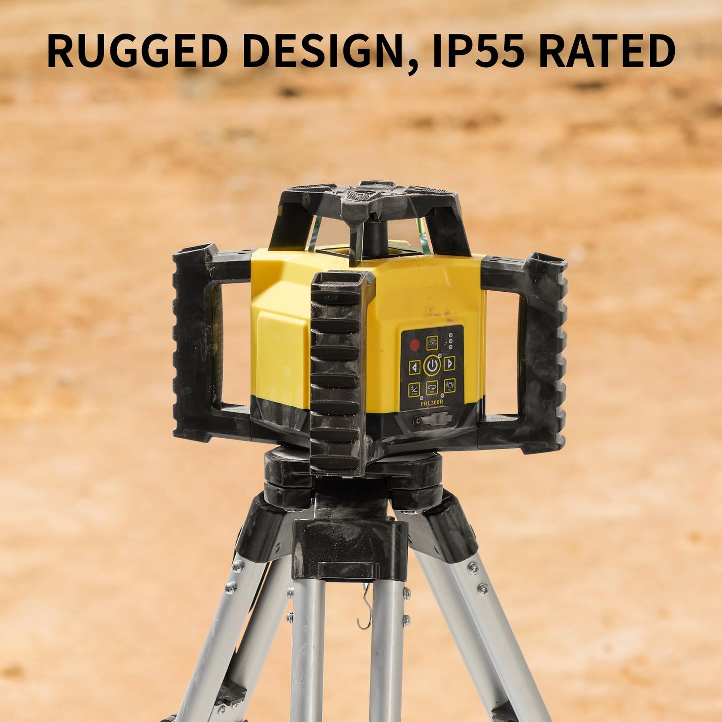 Firecore Self-Leveling Dual Slope Horizontal Rotary Laser Level Kit, 1969-Foot Range, IP55 Rated, Includes Tripod, Grade Rod, Detector, 2 Batteries, Carrying Case, and Accessories