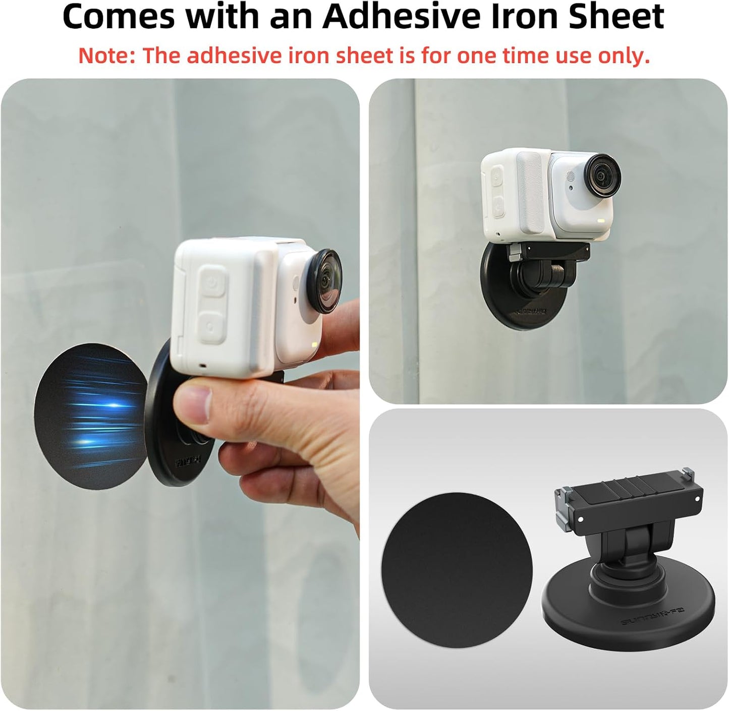 Yufeizi Insta360 180 Magnetic Mount for Go Ultra Accessories, with Quick Release Mount Adapter, Angle Adjustment Strong