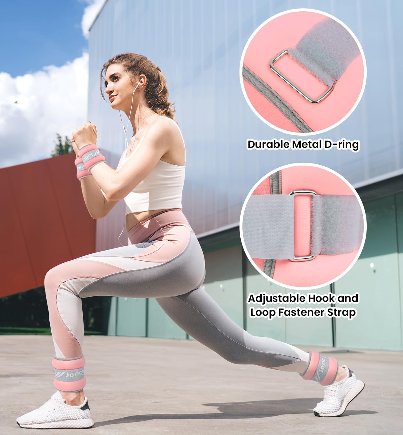 Ankle Weights, Wrist Leg Arm Weights for Women Men Kids with Adjustable Straps, Strength Training Weighted for Jogging, Running, Walking, Fitness, Gym Workout - 3LBS Pair (1.5 LB Each Weight), Light