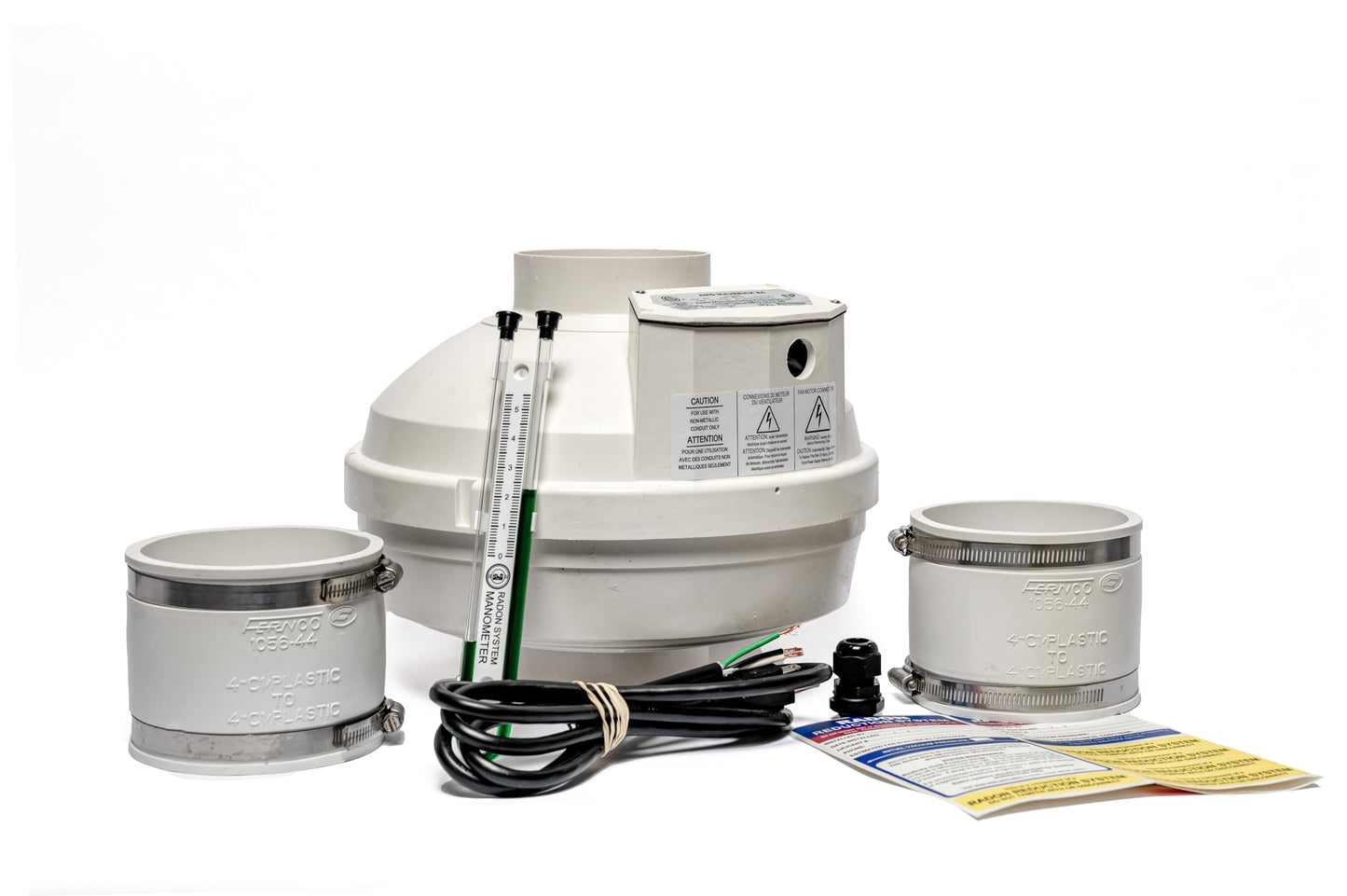 Festa AMG Maverick EC Radon Fan – 4“ Installation Kit - Quiet and Energy Efficient Radon Mitigation Inline Fans – High Performance 4” Duct Fan