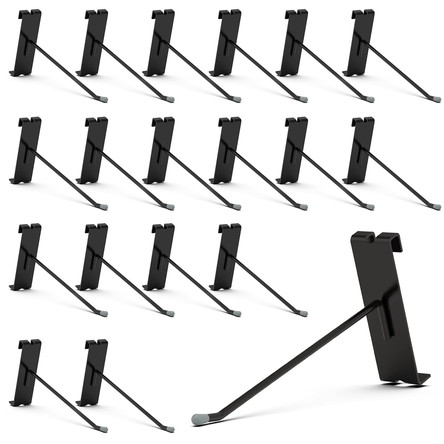 HUHOLE 50 Pack Gridwall Hooks 6 Inch – Black Metal Display Hangers for Wire Grid Panel – Heavy Duty Retail Store Fixtures, Garage Organizer, Craft Fair & Jewelry Rack (20lbs Capacity)