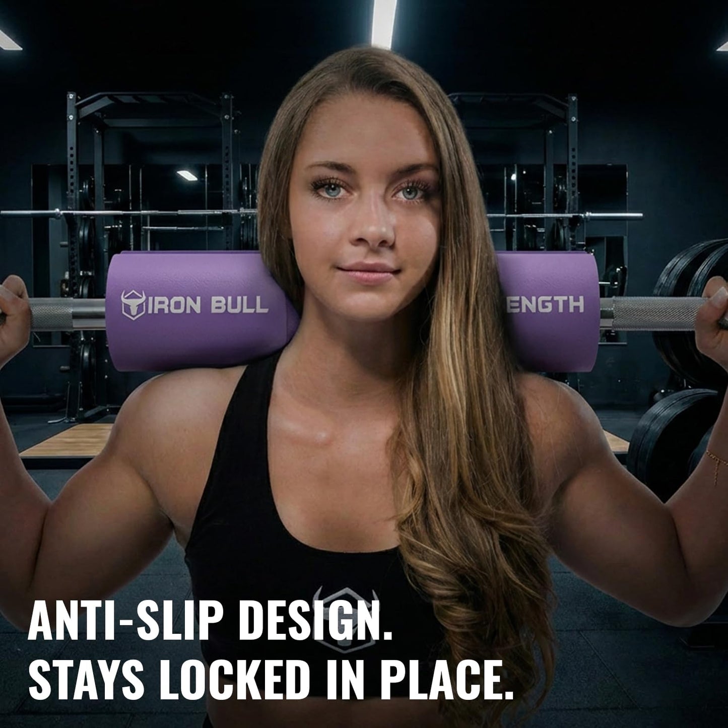 Advanced Squat Pad - Barbell Pad for Hip Thrusts, Squats & Lunges - Neck & Shoulder Squat Bar Pad Cushion Support Foam for Extra Comfort (Lavender)