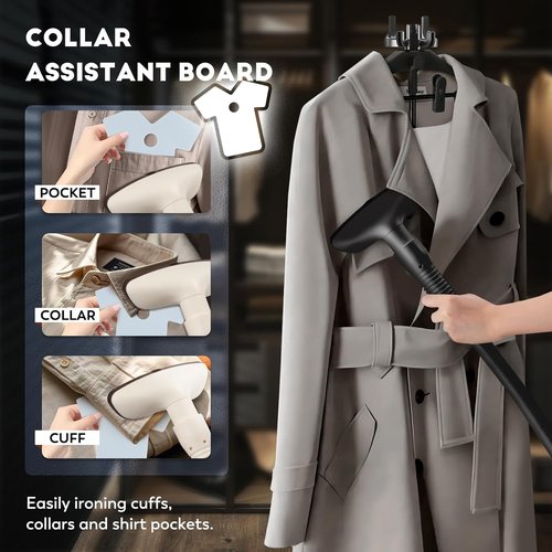 CGOLDENWALL Professional Garment Steamer - 1500W Powerful Steam, 70 Min Continuous Use, Fast Heat-Up, Accessories Included