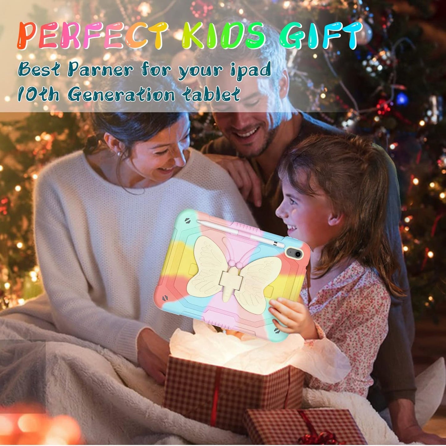 Ambison (A16) 11th/10th (2025/2022) 11''/10.9'' 9H Case for iPad Generation for Kids Girls with Tempered Glass Screen