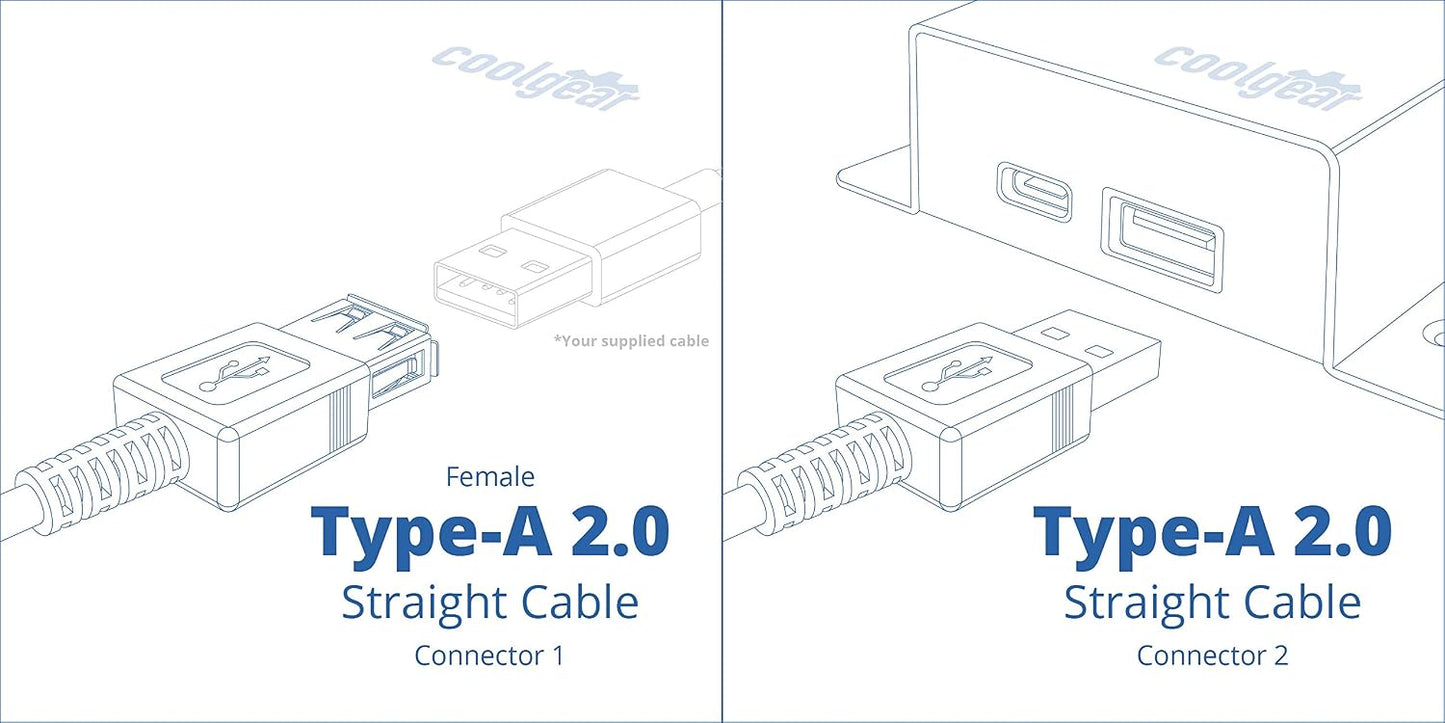 2.0 10ft) USBGear USB Hi-Speed A to A High Performance Extension Cable (Clear