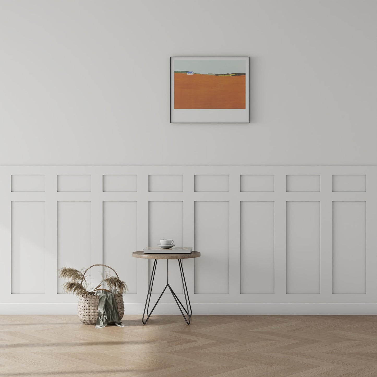 Pangda 23 Pcs 94.49 x 47.24 Inch MDF Board and Wall Batten Panel Kit Premade Wainscoting Panels Ready to Assemble Accent Decorative Wall Molding Kit for DIY Bedroom Living Room Home Decor