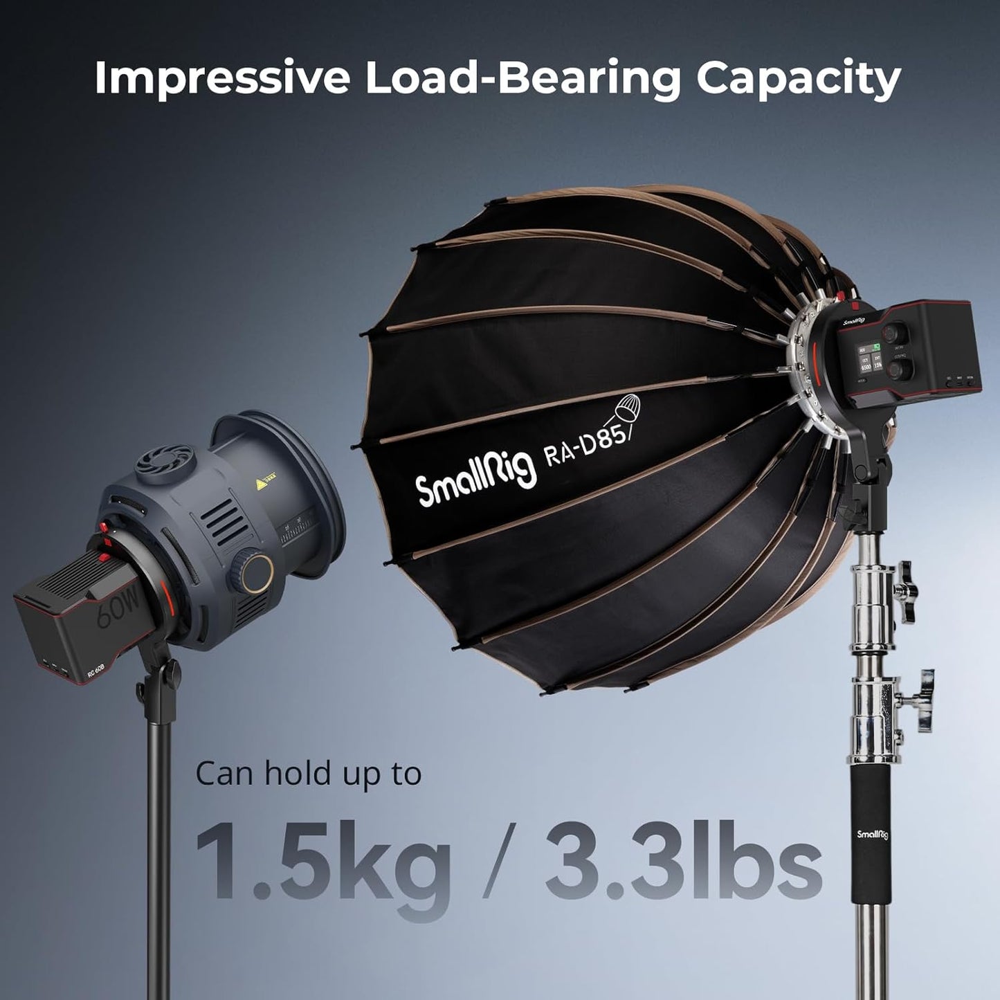SMALLRIG 60B/60C 100B/100C 3.3lbs 4476 Bowens Mount Adapter, Only for RC & RC Series COB Light, Compatible