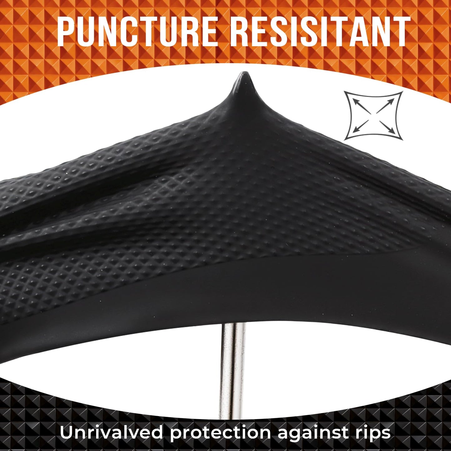 ANBOSON Black 10 Mil Nitrile Gloves, Diamond Textured Grip, Extra Thick Heavy Duty Disposable, Latex-Free, Tear & Chemical Resistant, Multipurpose Gloves for Kitchen, Cleaning, Medium