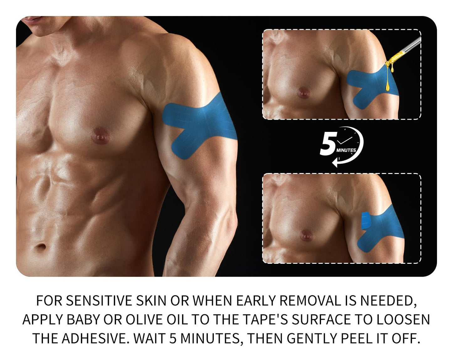 Kinesiology Tape – Waterproof and Hypoallergenic Athletic Tape for Muscle Support, Knee, Shoulder, and Ankle, 20 Strips (X-Form)