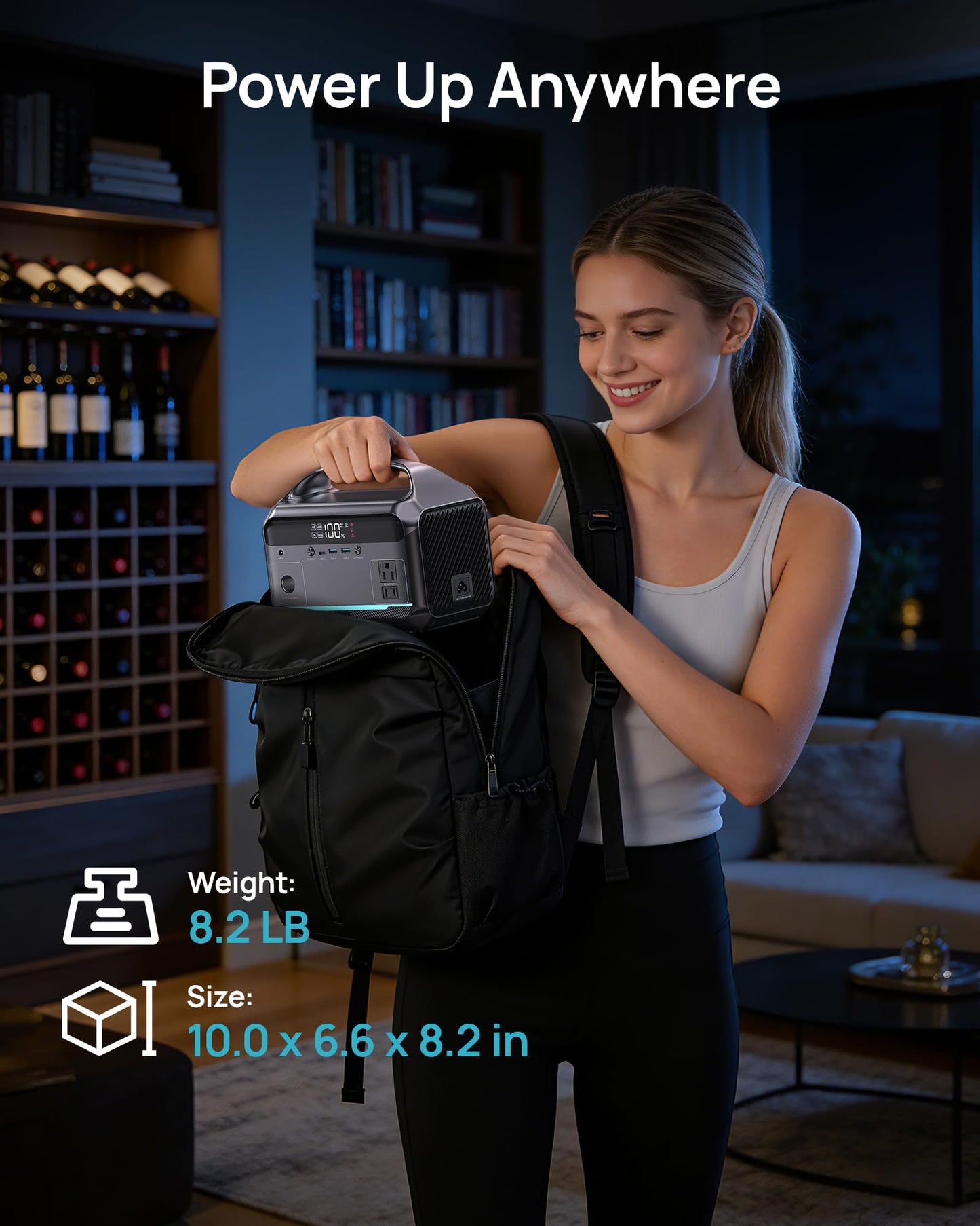 Portable Power Station, 288Wh LiFePO4 Battery Backup w/ 2× 350W (600W Surge) 110V Pure Sine Wave AC Outlets, Solar Generator for Home Backup, CPAP, RV, Camping, Off-Grid & Emergency Power
