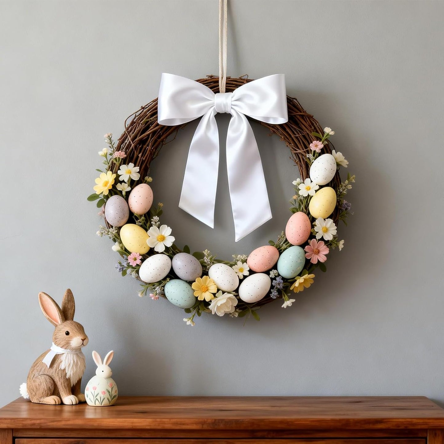 Regine Switzerland 4Pcs White Satin Wreath Sash - Perfect for Easter, Weddings & Holidays