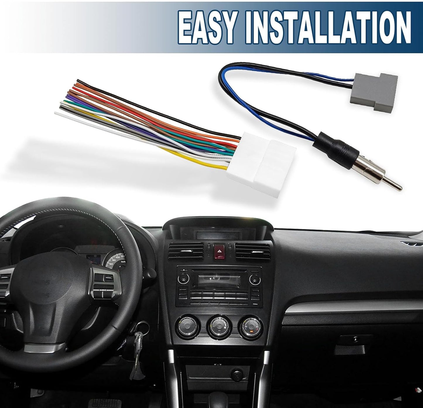 SYudwen 2008-2013 2011-2014 Radio Wiring Harness Connector Compatible with Nissan Pathfinder Armada Rogue, Subaru