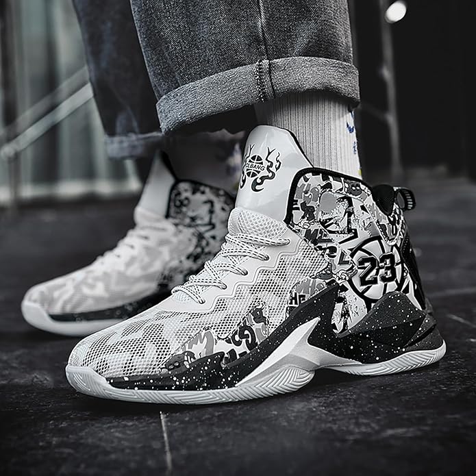 Boys Basketball Shoes Breathable Indoor Athletic Shoes Youth Outdoor Fashion Sneakers Comfortable Basketball Shoes for Girls