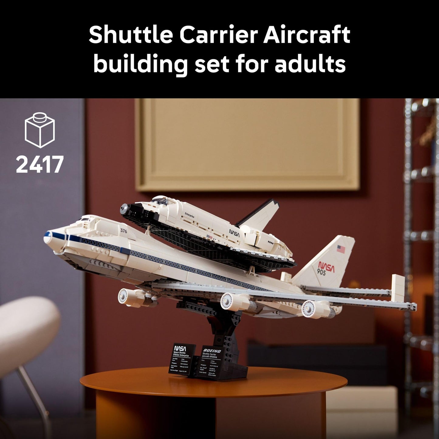 LEGO Icons Shuttle Carrier Aircraft Building Set for Adults - Spaceship & Airplane Model Kit for Adults, Ages 18+ - Air & Space Decor - Gift for Father's Day - 10360