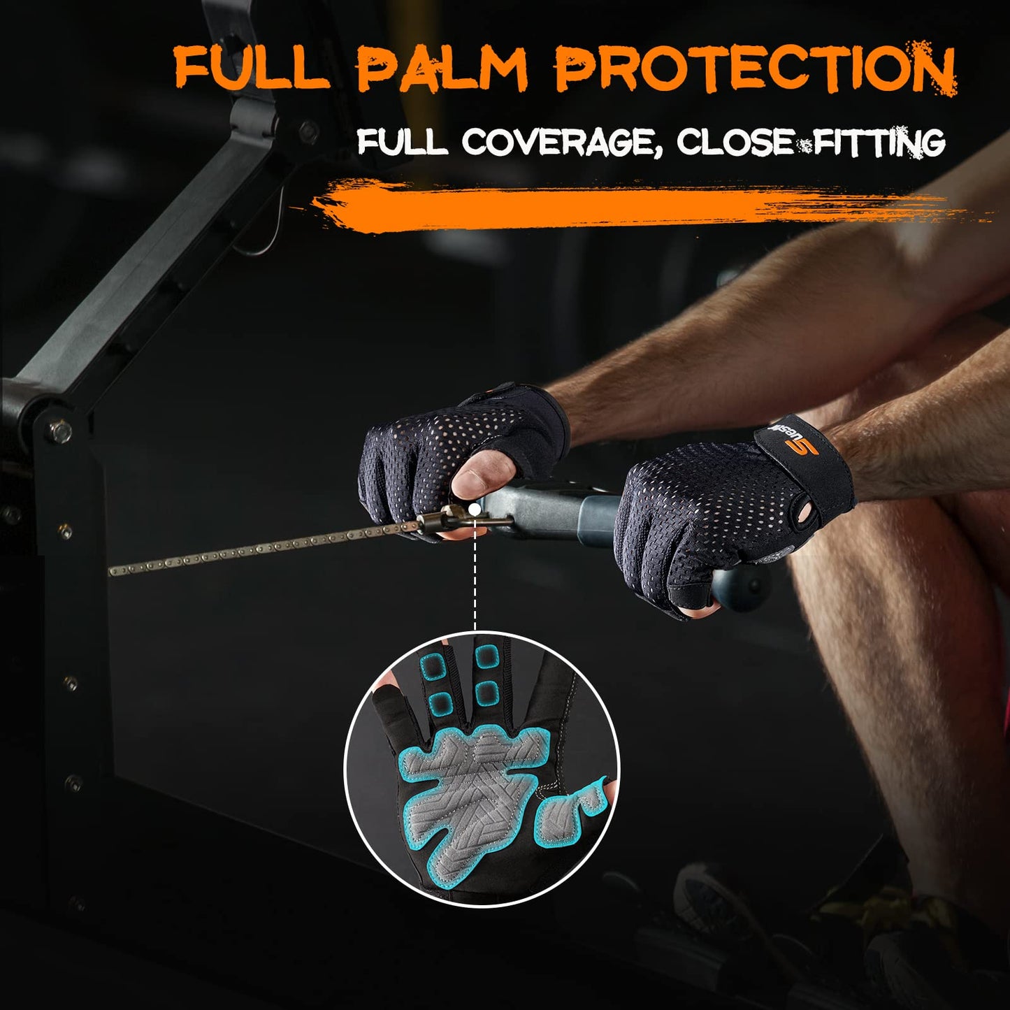 SueStar Workout Gloves - Men Women 2022, Weight Lifting Gym Gloves with Full Palm Protection, Excellent Grip, Ultra Breathable for Fitness, Training, Hanging