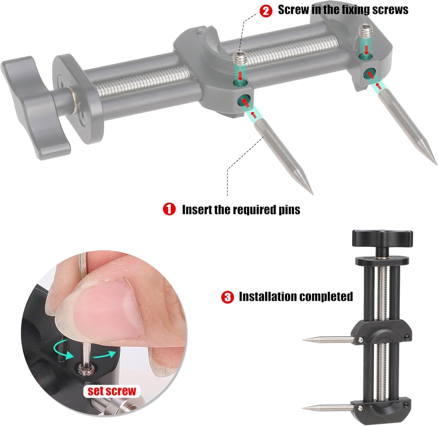 FocusFoto 3 Set 10-90mm, 22mm-105mm Camera Lens Opening Repairing Vise Tool Kit Upgraded with Types of Tips Spanner