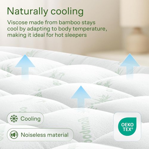 Niagara Ultra Soft Full XL Mattress Topper - Bamboo Viscose Pillow Top for Back Pain Relief | Naturally Cooling, Green