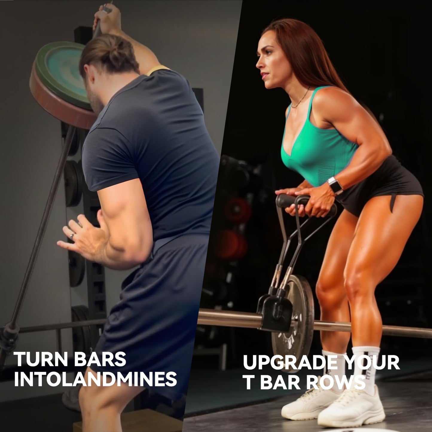 BROQIXIN 2 pcs Home Gym Clips : Load Dumbbells on Barbells, Turn Bars into Landmines, T-Bar Row with Any Grip, Hook Dumbbells on Dip Belts, Versatile Weightlifting Accessory