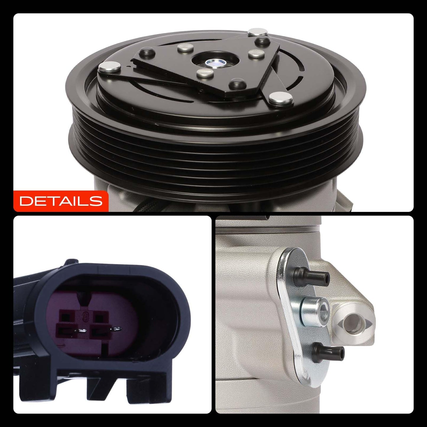 A-Premium Air Conditioner AC Compressor with Clutch Compatible with Ford Fusion 2006-2012, Lincoln MKZ 2010, Zephyr 2006, Mercury Milan 2006-2011, w/ 5.24" Outer diameter Pulley, w/ 5.04" Inner diamet