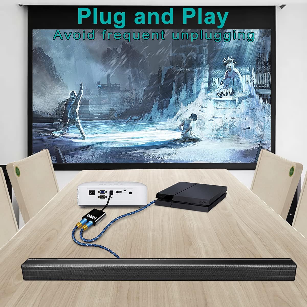 EMK 1x2 1 2 Optical Splitter - In Out Digital Audio Splitter - Compatible With Home Theater, Sound Bar, TV, Blu-ray