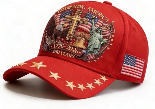 250th Anniversary USA Hat - Eagle Liberty Cross Design | Adjustable Baseball Cap for Men & Women