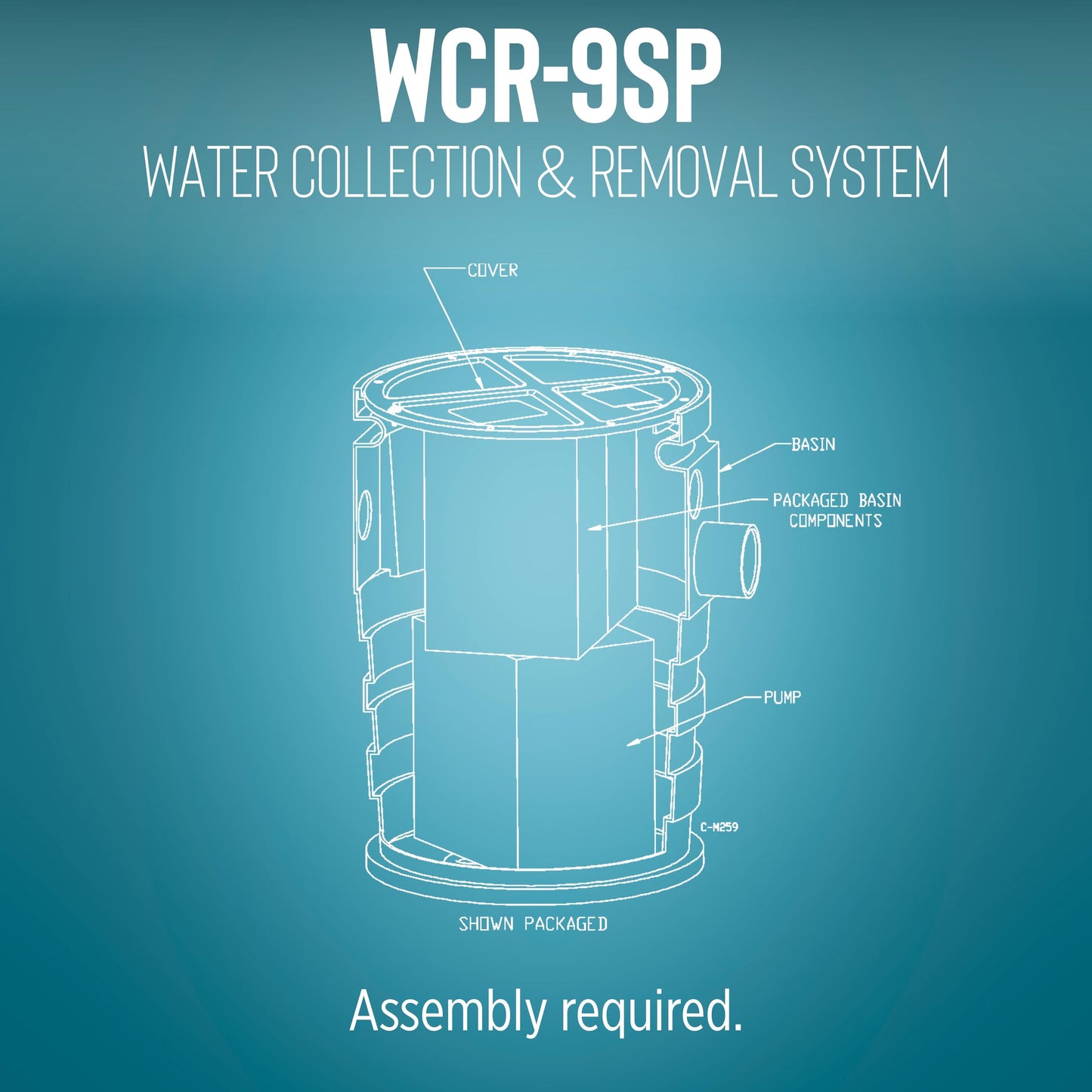Little Giant WCR-9SP 115 Volt, 4/10 HP, 4800 GPH Automatic Outdoor Water/Seepage Collection and Removal System with Sewage Pump, 20' Piggyback Float Switch, Structural Foam Cover, Green/Blue, 509081