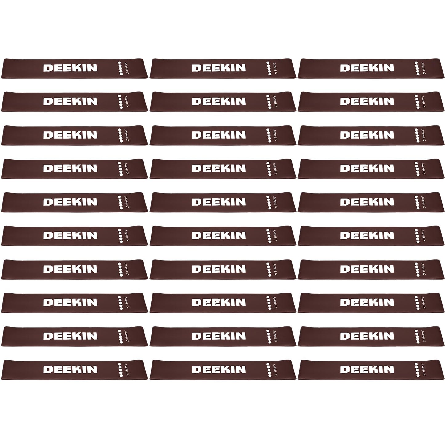 DEEKIN 30 Pcs Resistance Bands Bulk Resistance Loop Elastic Exercise Bands Exercise Equipment for Women Men Home Pilates, Fitness, Gym, Yoga(Dark Brown,40-50 Lbs)