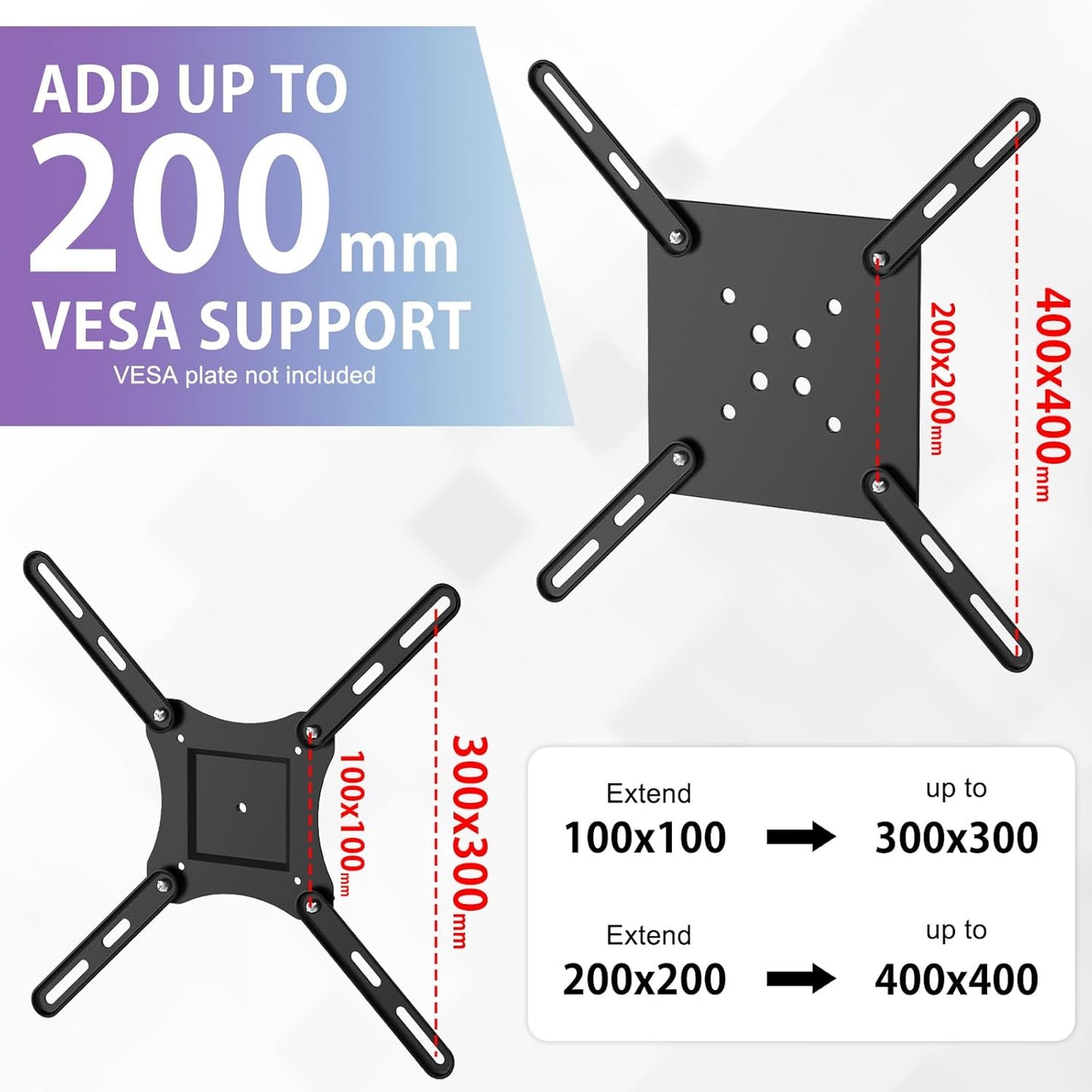 KOPKIO 32 55 inch 400x400mm VESA Mount Adapter Kit for Screens to LCD LED TVTV Wall Mount Bracket Adapter Conversion