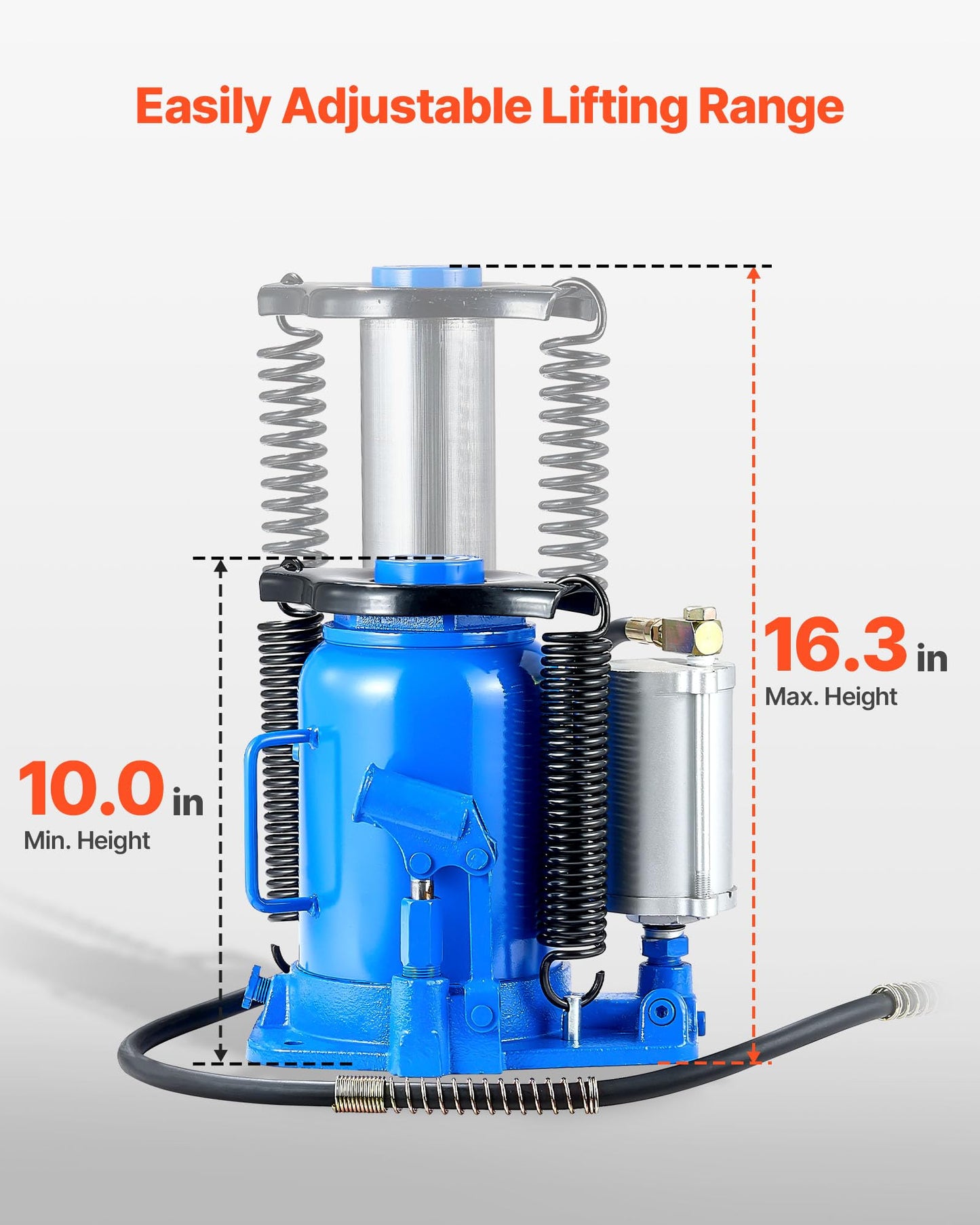 VEVOR Air Hydraulic Bottle Jack, 32 Ton/70500 LBS, Hydraulic Floor Car Jack with Manual Hand Pump, Heavy Duty Pneumatic Bottle Jack Hoist for Auto Truck Travel Trailer Repair Lift