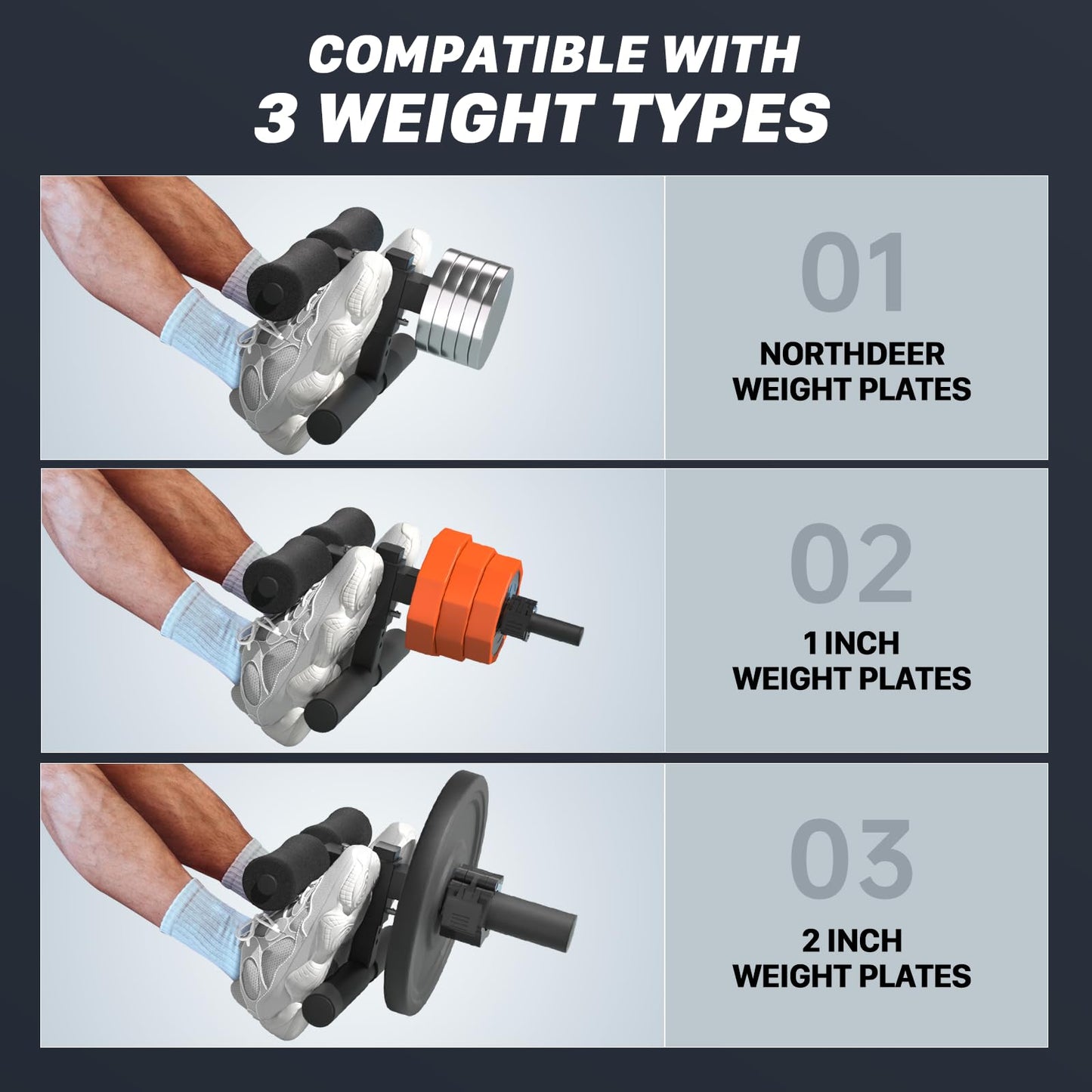 Northdeer Tib Bar, Tibia Dorsi Calf Raise Machine, Professional Tibialis Trainer for Strength Training Calves/Shins/Ankles, Fits 1" and 2" Weight Plates, 2 Directions Size Adjustment fit All Foot