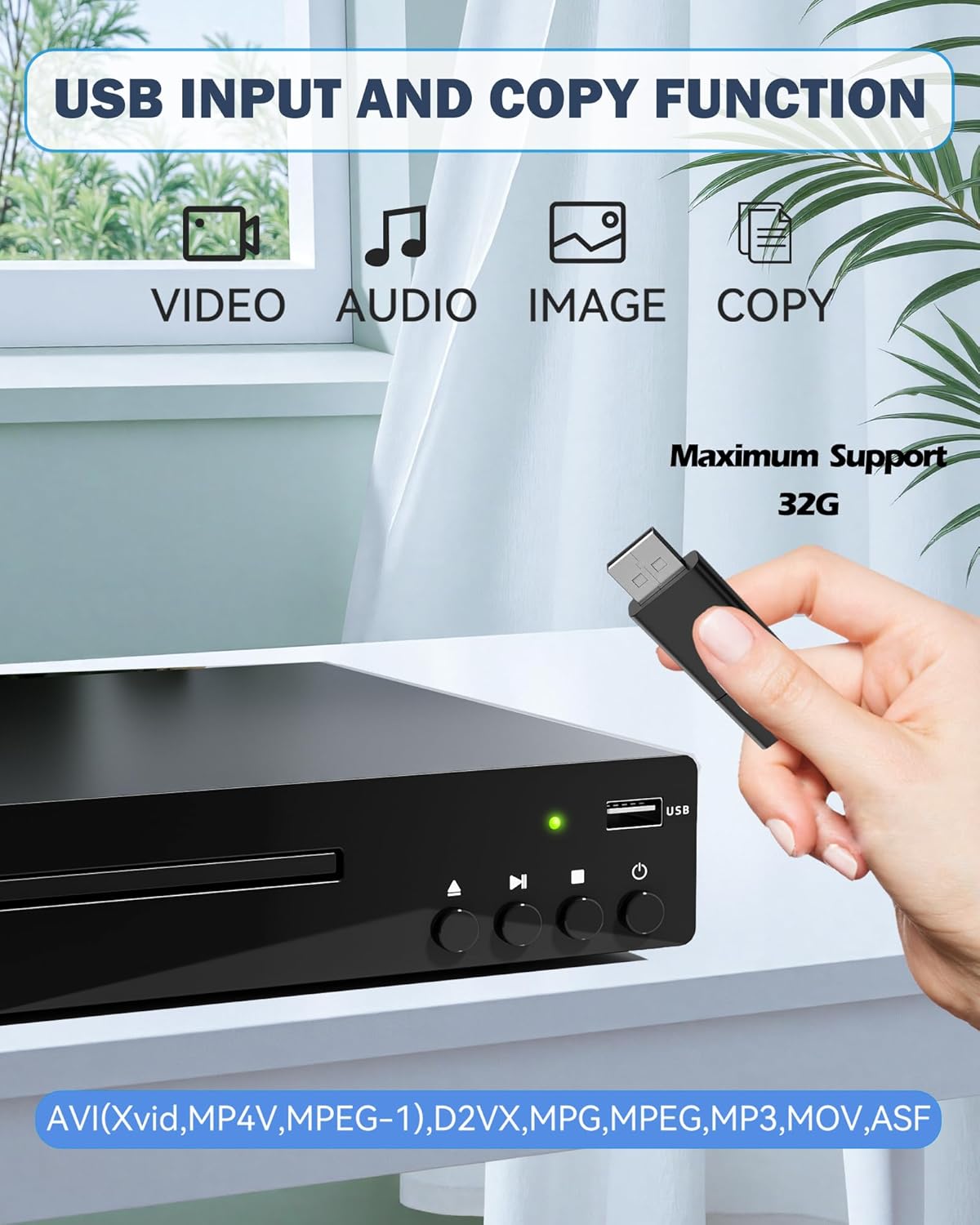 SHIWAKOTO 1080P DVD Players for TV with HDMI, All Region Free DVD Player for Smart TV, HDMI and RCA Cables & Remote