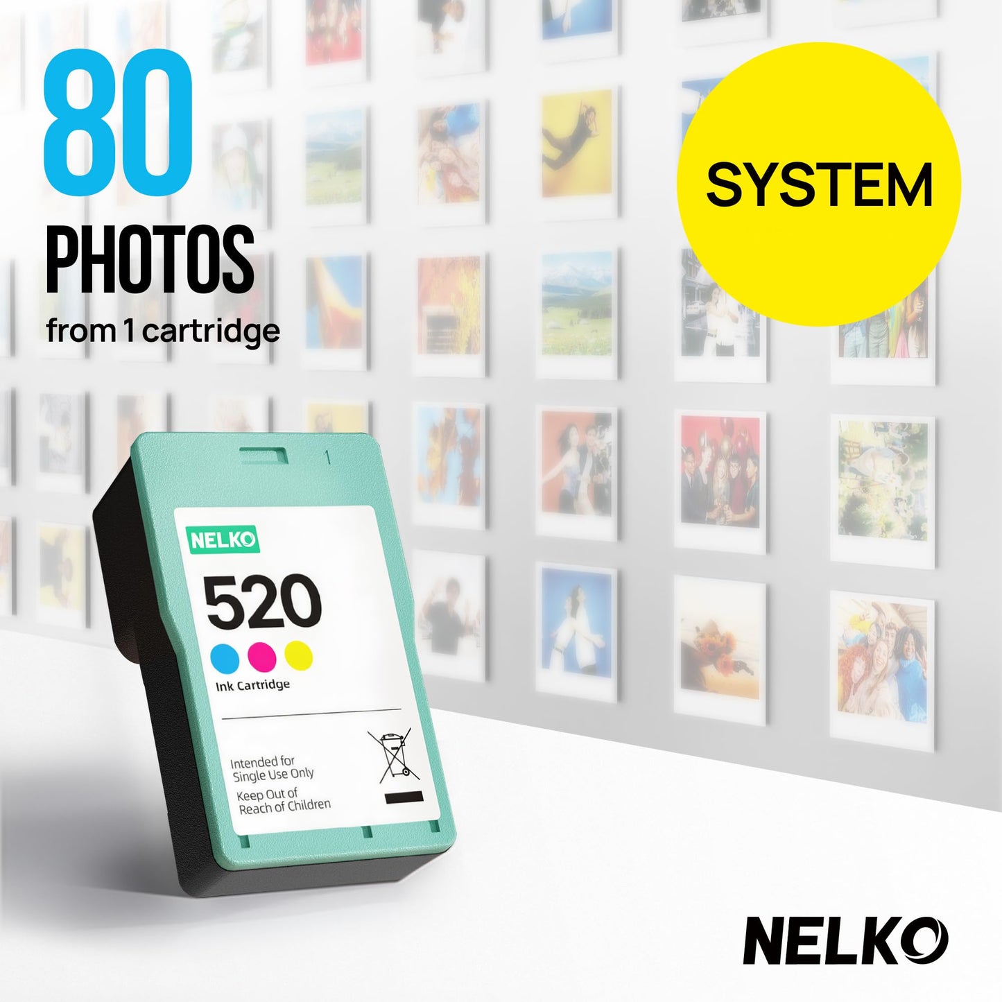 Nelko Photo Printer, 2x3 Portable Wireless Smartphone Printer, PP01 Mini Color Instant Inkjet Printer, Sticky-Back Photos, Bluetooth Compatible with iOS & Android, App Editing, White