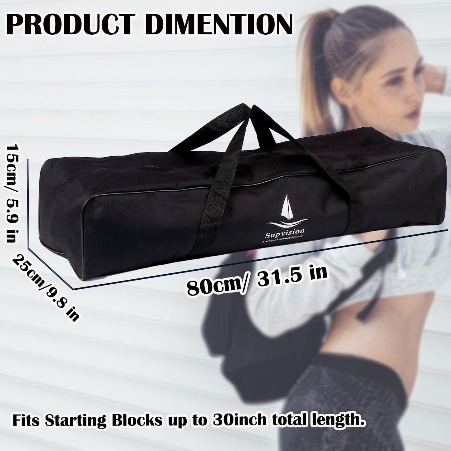 Supvision Starting Block Track Field with Carry Bag Multi-Function Track Starting Blocks for Sprinting 6 Angle Adjustable Aluminum Running Blocks Suitable for Athletics Plastic Runway Cinder Track