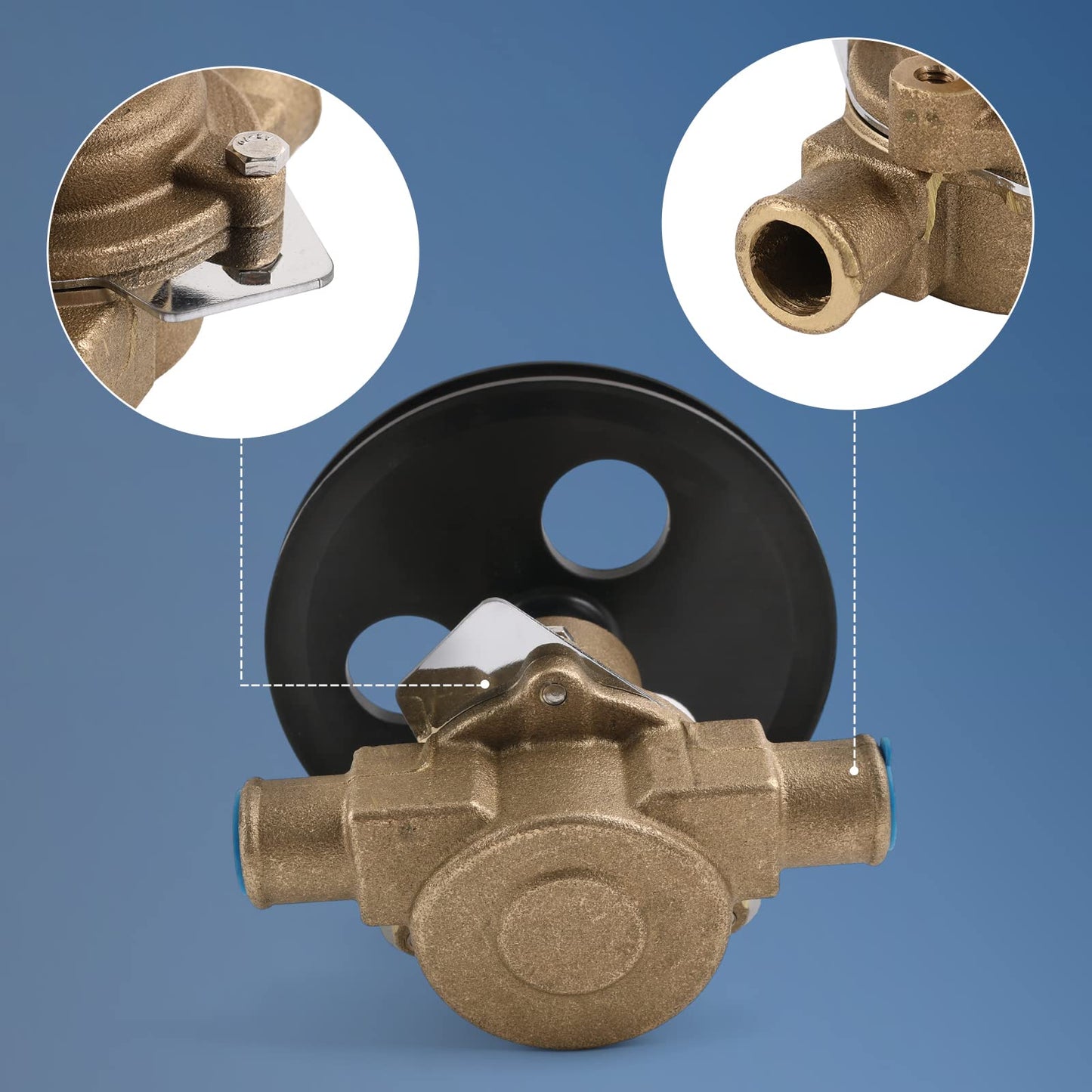 Raw Sea Water Impeller Pump RA057007 Replacement for Sherwood Pleasurecraft & Ski boat G20, G21, 302, 351 Jabsco 18830-0010,Ford marine 5.0,5.8,351,302