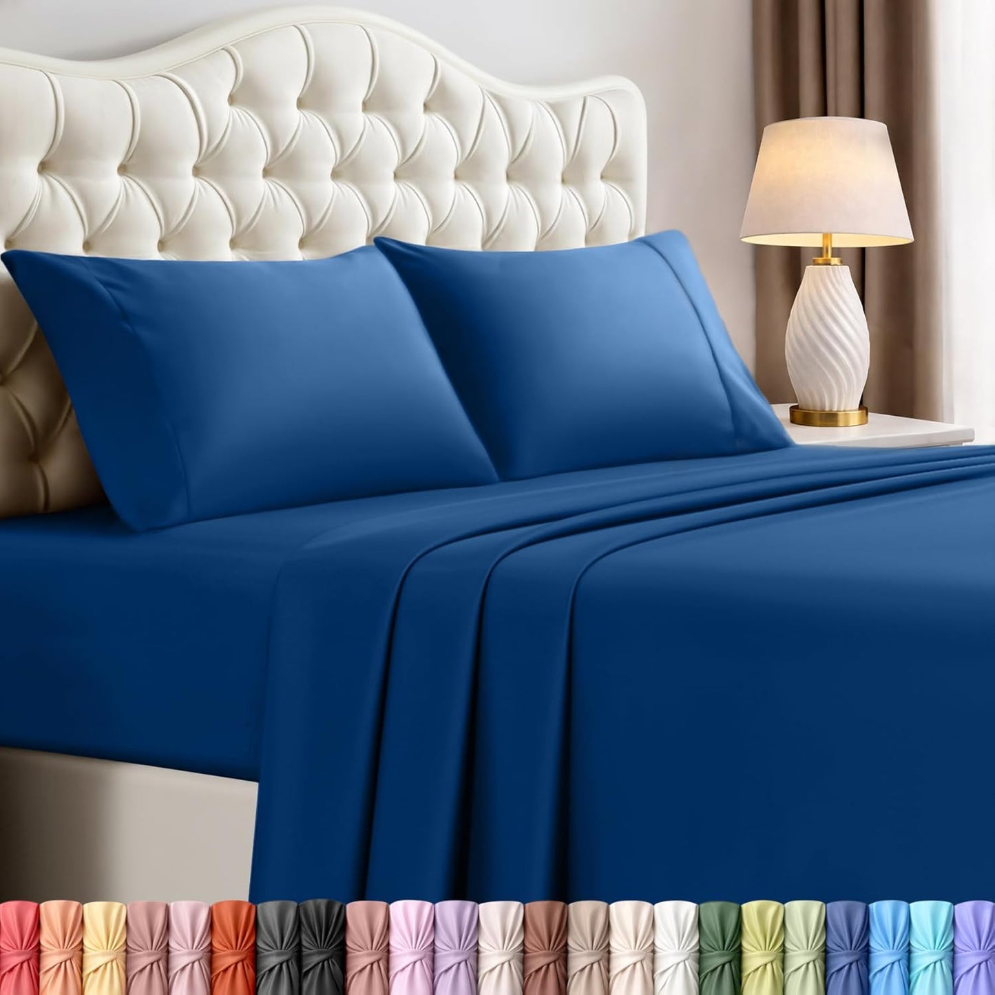 Utopia Bedding Queen Size Sheet Set - Soft, Breathable Microfiber | 4-Piece in Dusk Blue