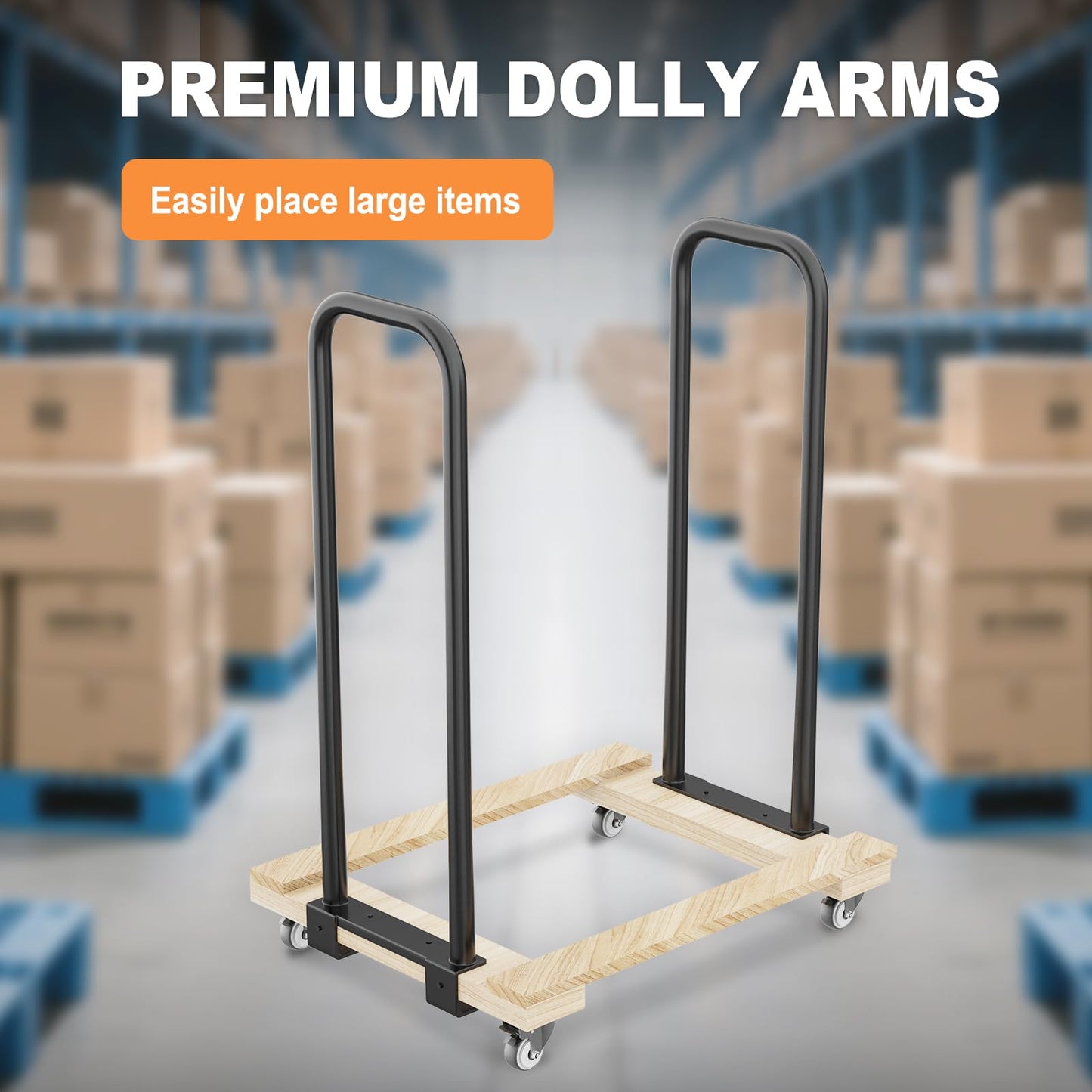 Cart Handle Dolly Converter 12.8 Inch Width x 28 Inch Height Multifunctional Converter Arms 500LBS Capacity Panel Dolly Handling Equippment， Mattress Mover