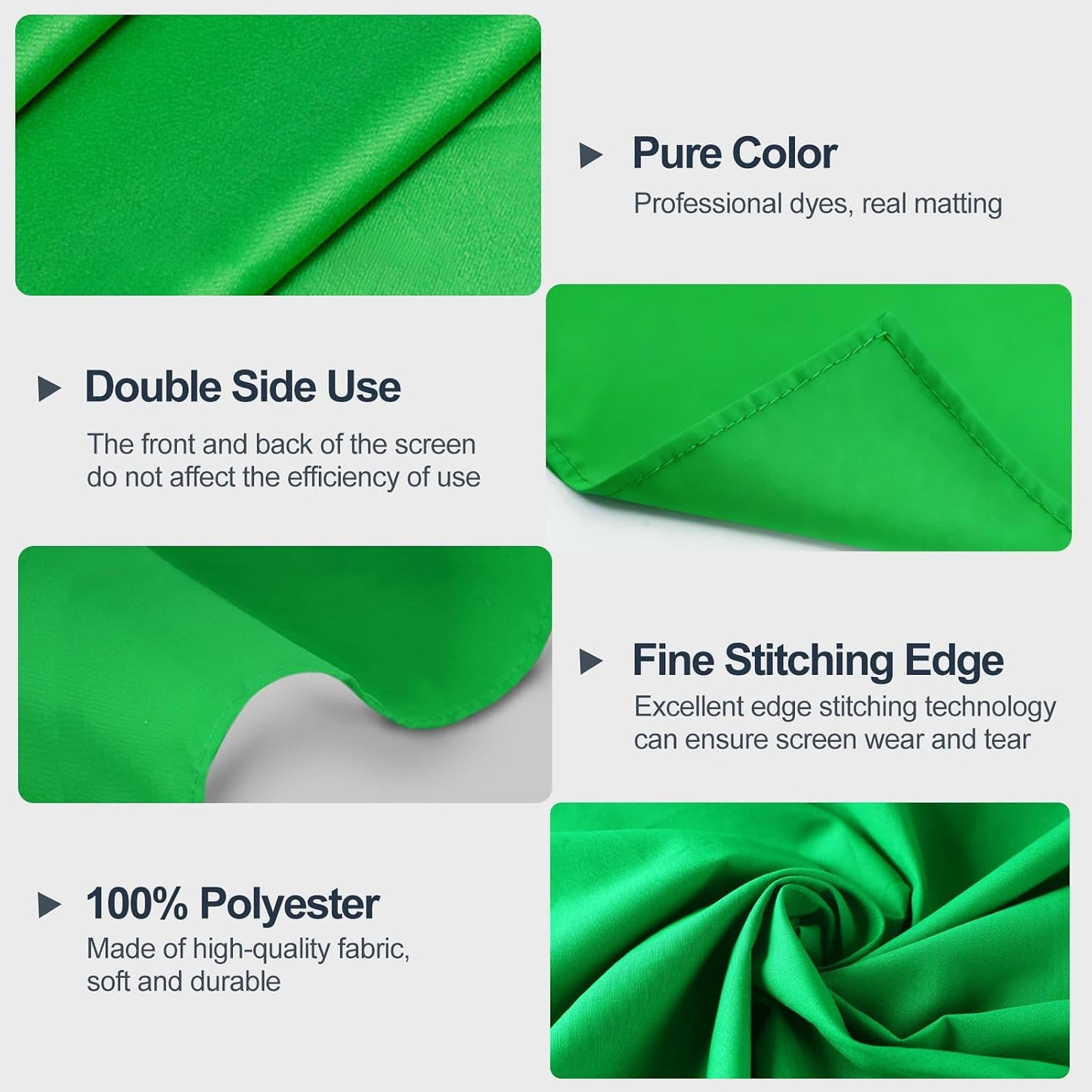 Qoolfoto 810FT Green Screen Backdrop, Photography Chromakey Greenscreen Background Sheet for Zoom Meeting, Polyester