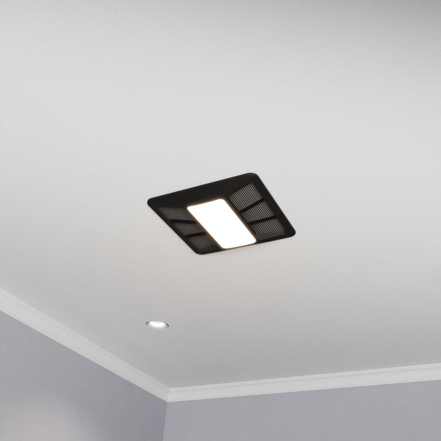 ANZZI Exhaust Fan 100 CFM 1.5 Sones Bathroom Exhaust Fan with Light & Humidity Sensor, Ceiling Mount (Black)