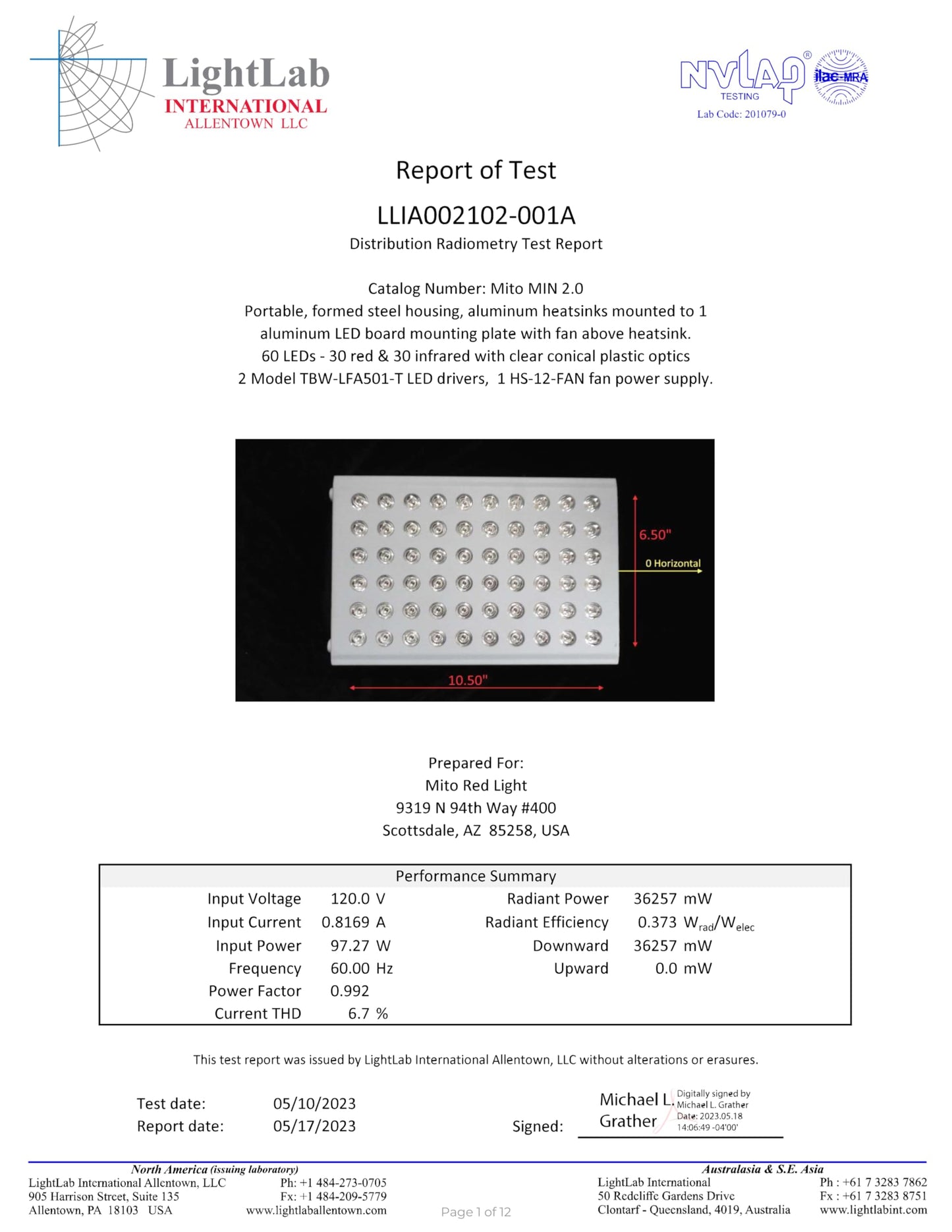Mito Red Light – MitoMIN 2.0 Red Light Panel – Red Light Therapy for Face and Neck – Red Light & Near Infrared Red Light Therapy – At-Home Red Light Therapy for Body