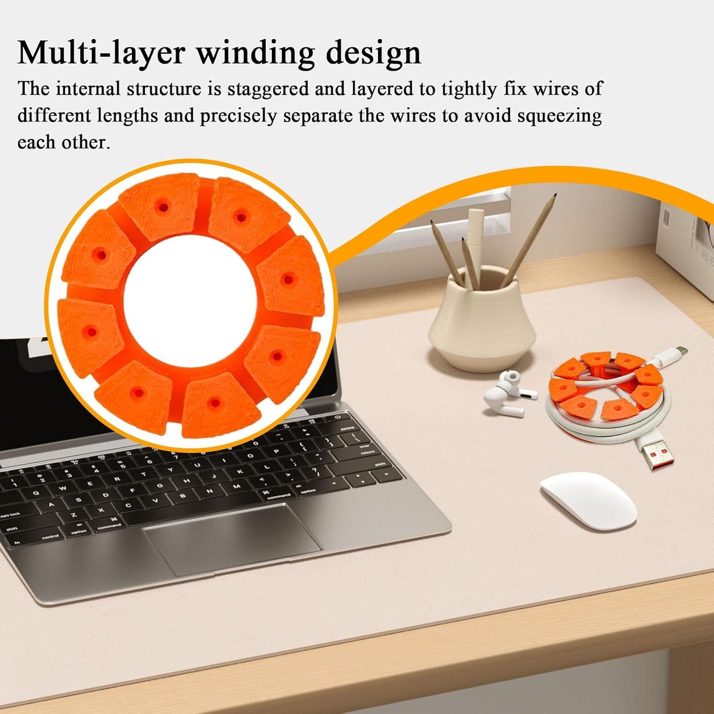 Generic Cable Organizer Cord Holder Keeper | Portable Charger and Wire Winding Holder for Desk, Bedside, Kitchen