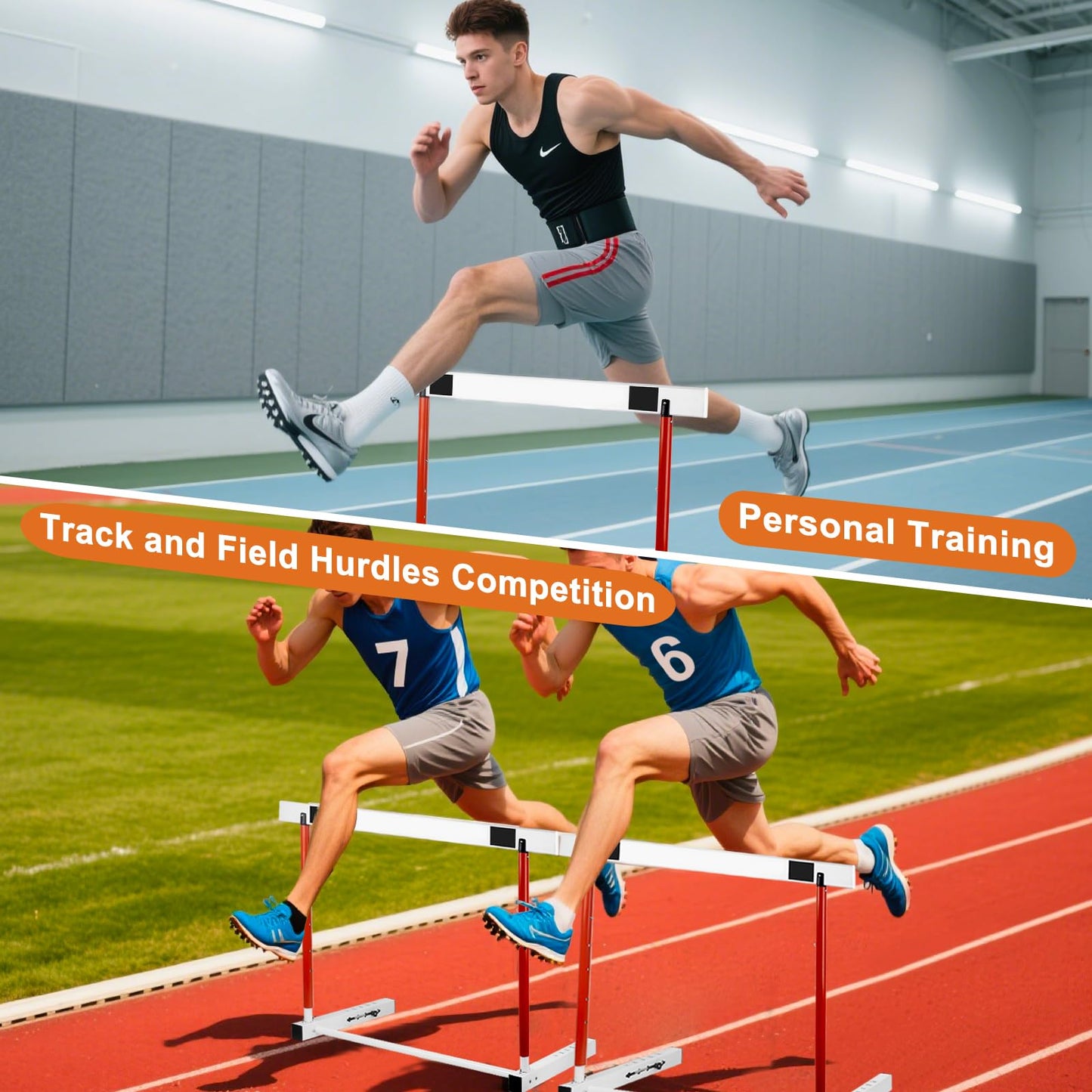 NELOMO Adjustable Hurdle Training Hurdle Track and Field Equipment Professional Track and Field Hurdles with Counterweight for Personal Training Track and Field Competition (2)