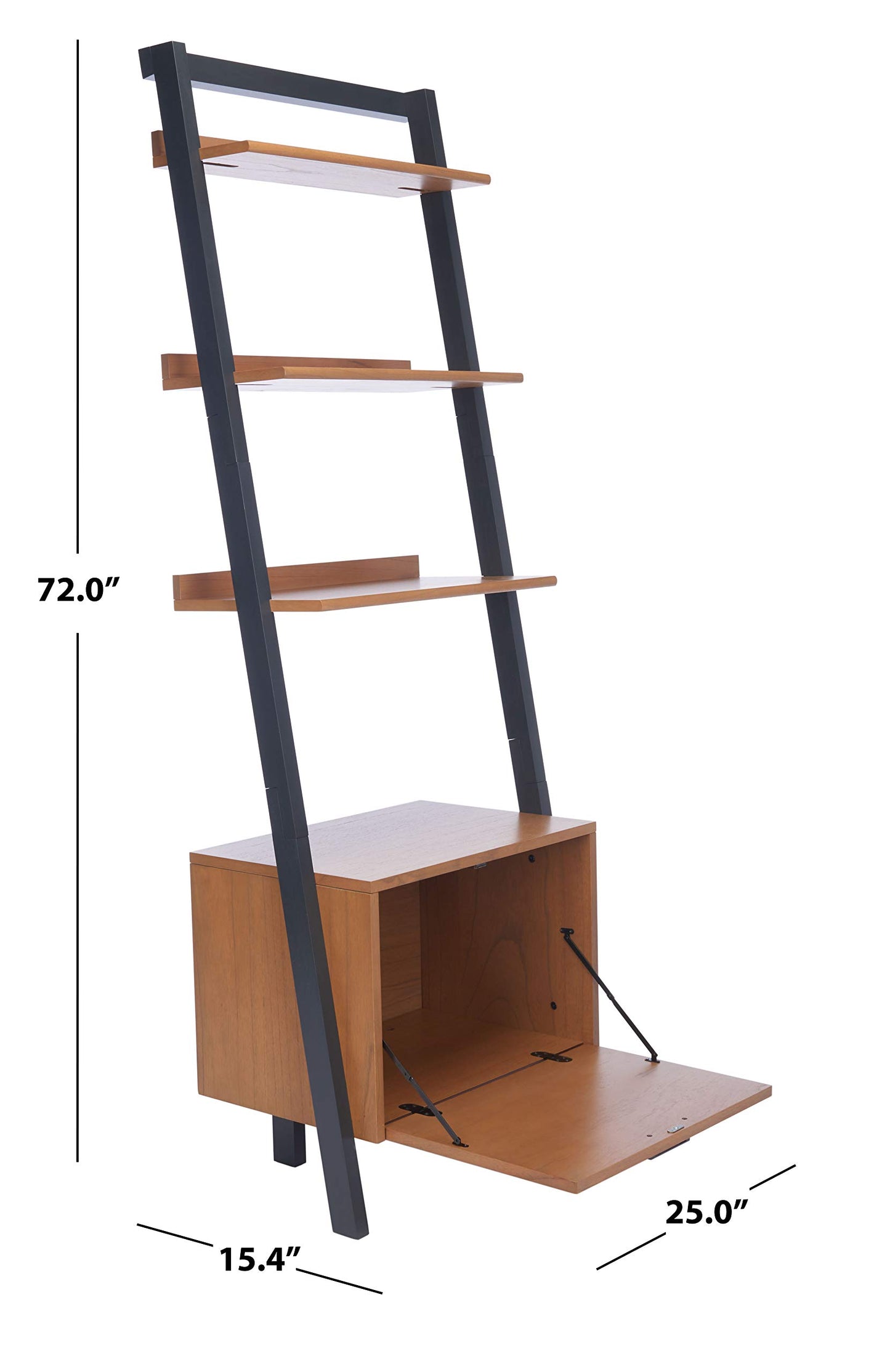SAFAVIEH Home Collection Lavina Natural and Charcoal 3-Shelf Etagere