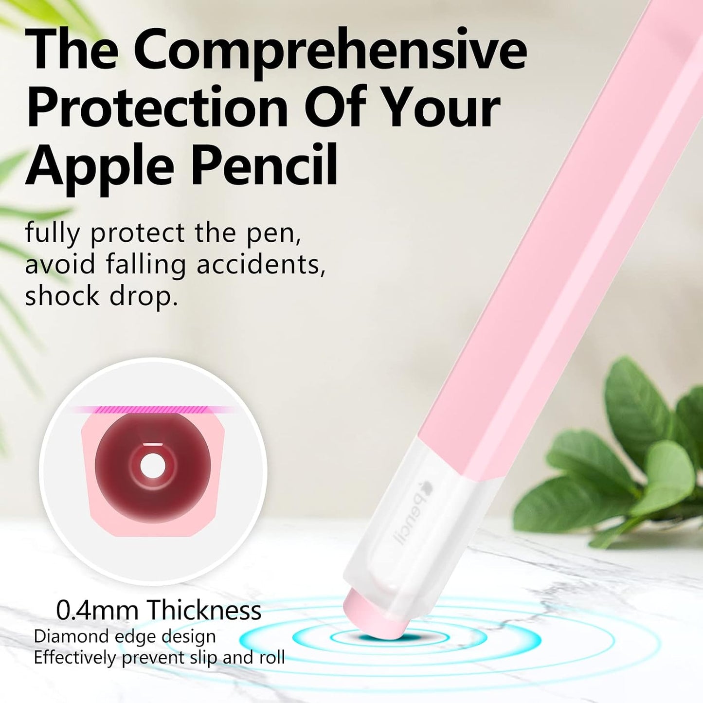 JOOSKO 2nd 5 Classic Silicone Pencil Case Compatible with Apple Pencil Generation Case Cover Sleeve,[with Cloth Fiber