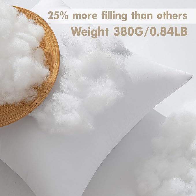 MIULEE Pillows Inserts, Pack of 4 16x16 Inch 100% Virgin Microfiber Filling Throw Pillows for Bed Couch Sofa
