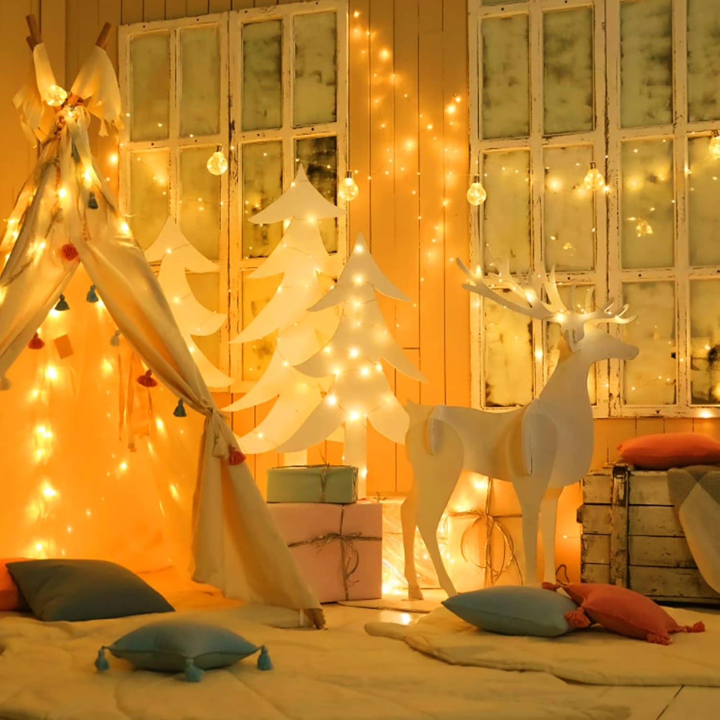 Twinkle Lights - 72 Ft 200 LED Fairy String Lights | Warm White Copper Wire for Bedroom & Christmas Tree