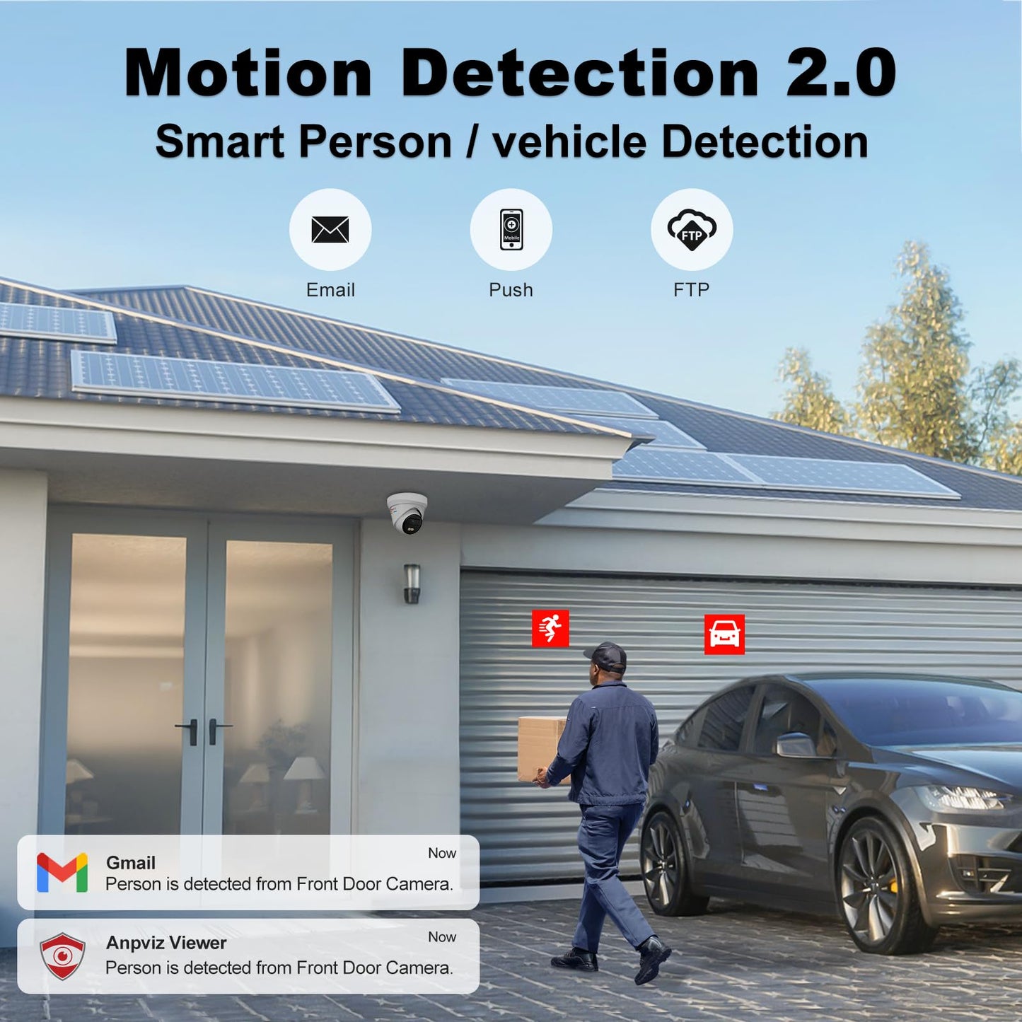 Anpviz 12MP@10fps 16Channel PoE Security Camera System, 8X12MP Wired PoE IP Cameras with Audio, Human Vehicle Detection, Smart Dual Light, 4K/12MP 16CH NVR with 4TB HDD for Business Home（H Series）