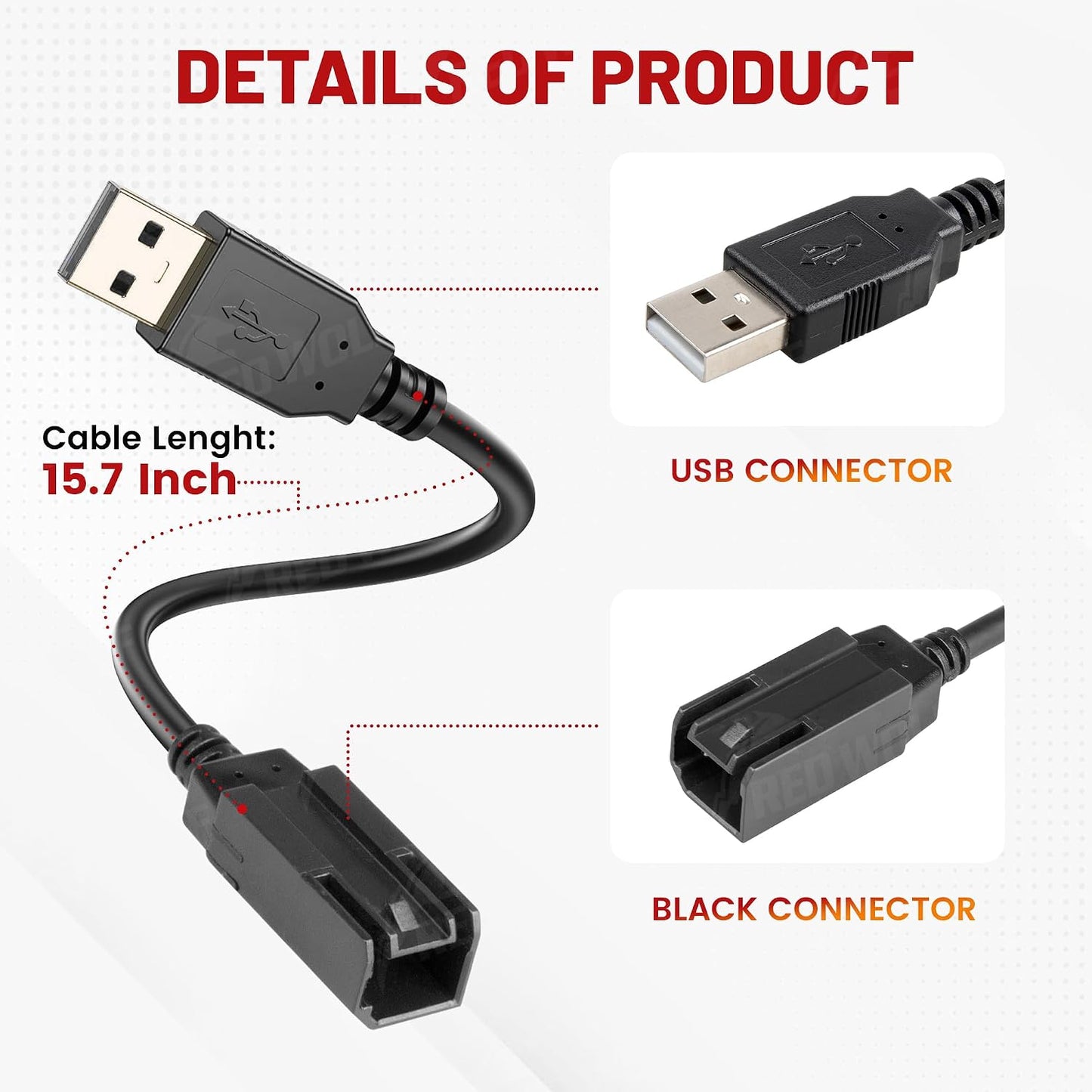 2015-2022 RED WOLF Car Stereo Factory USB Port Cable Wiring Harness Retention for Nissan Frontier Titan Sentra Retain