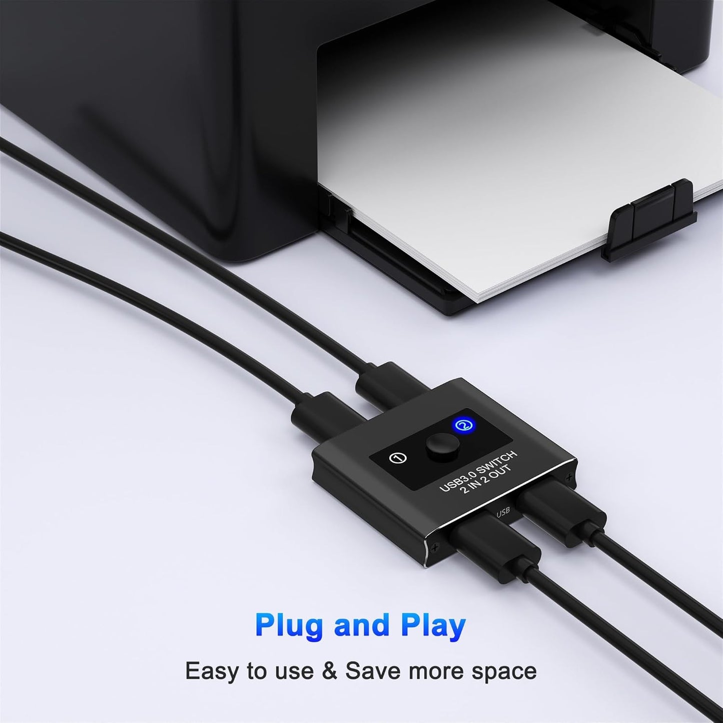 3.0 2 2 2 2 USB Switch, USB Switcher in Out, Switcher Computers Sharing Devices for Printer, Keyboard, Scanner, Mouse