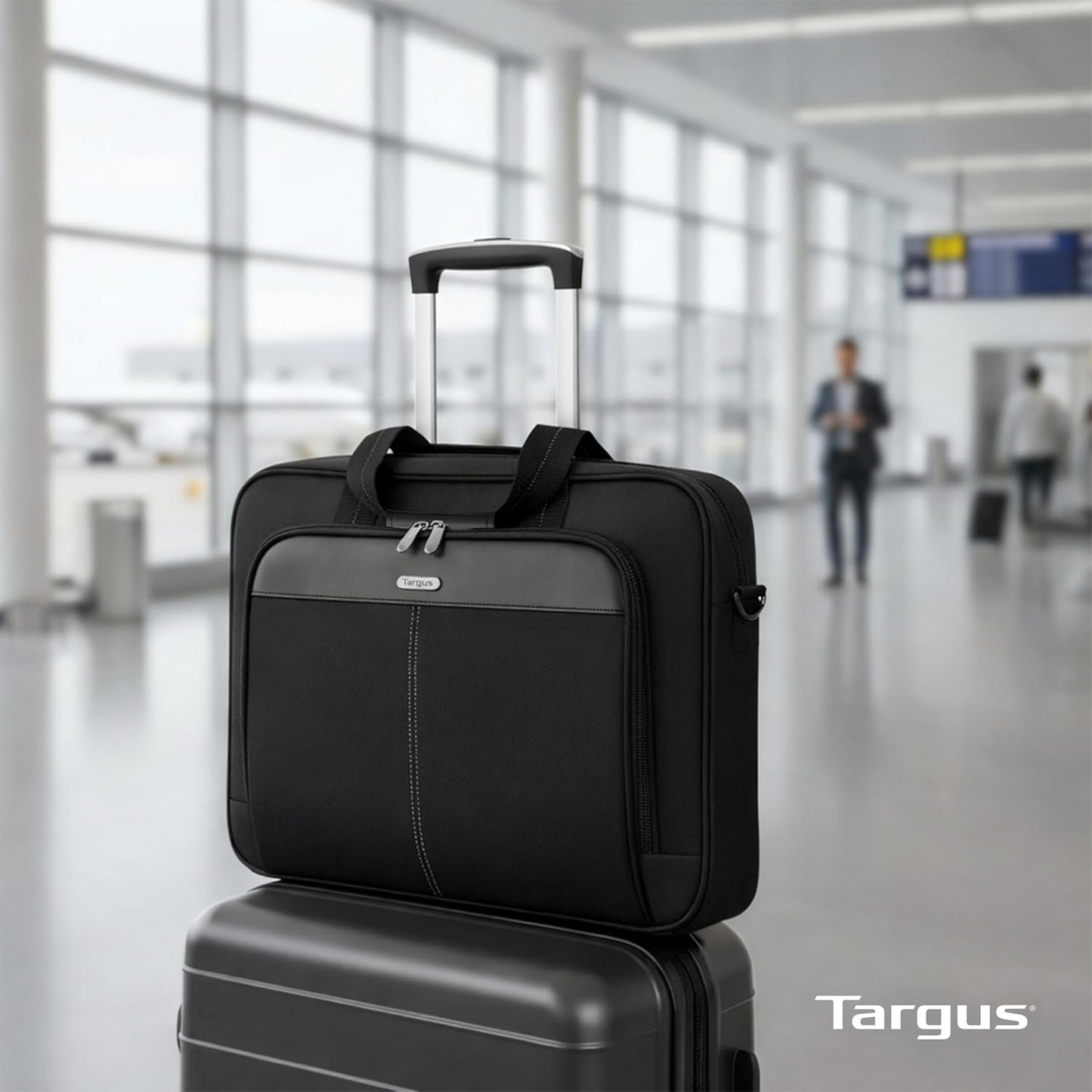 Targus Ergonomic Slim Briefcase - Spacious Laptop Messenger Bag with Foam Padding
