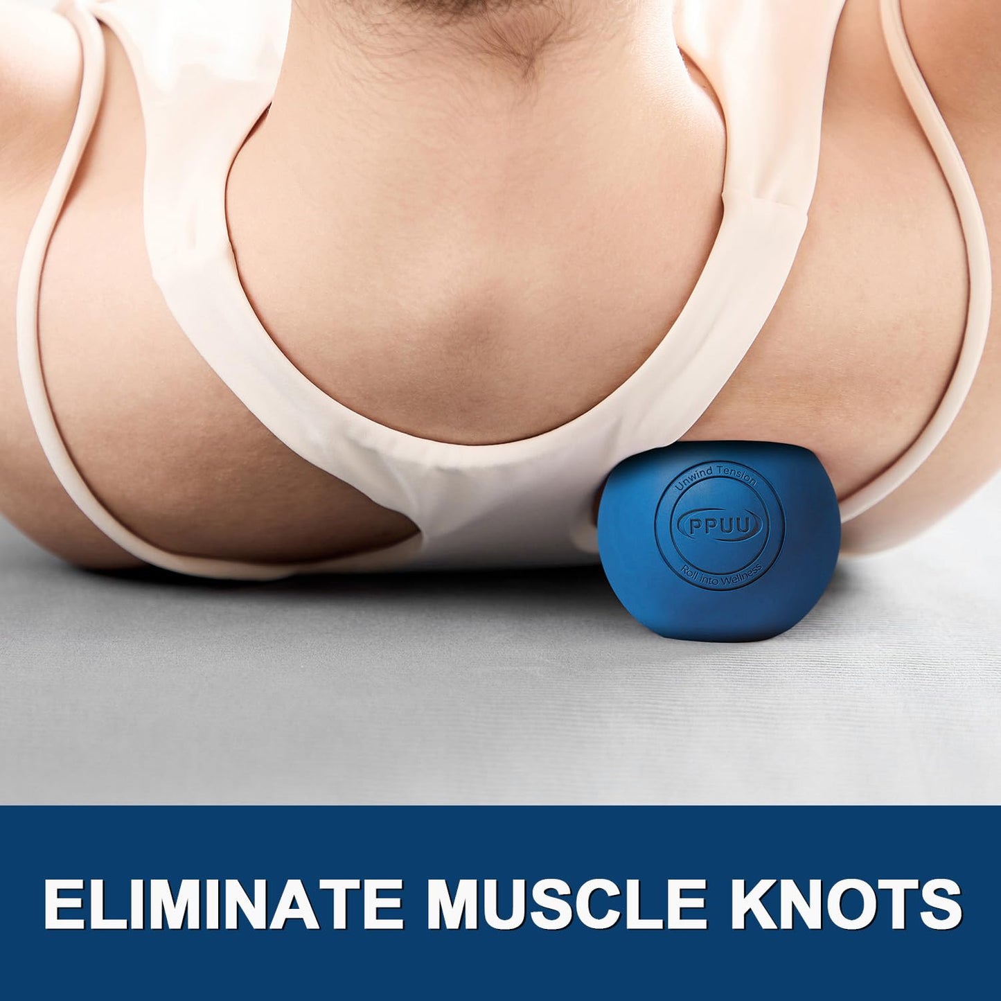 Lacrosse Ball Massage Ball for Myofascial & Trigger Point Release, Muscle Knots, Yoga Therapy – Improves Joint Mobility & Relieves Pain – Back, Neck, Chest, HIPS, Legs – 2.5-Inch Solid Blue Rubber
